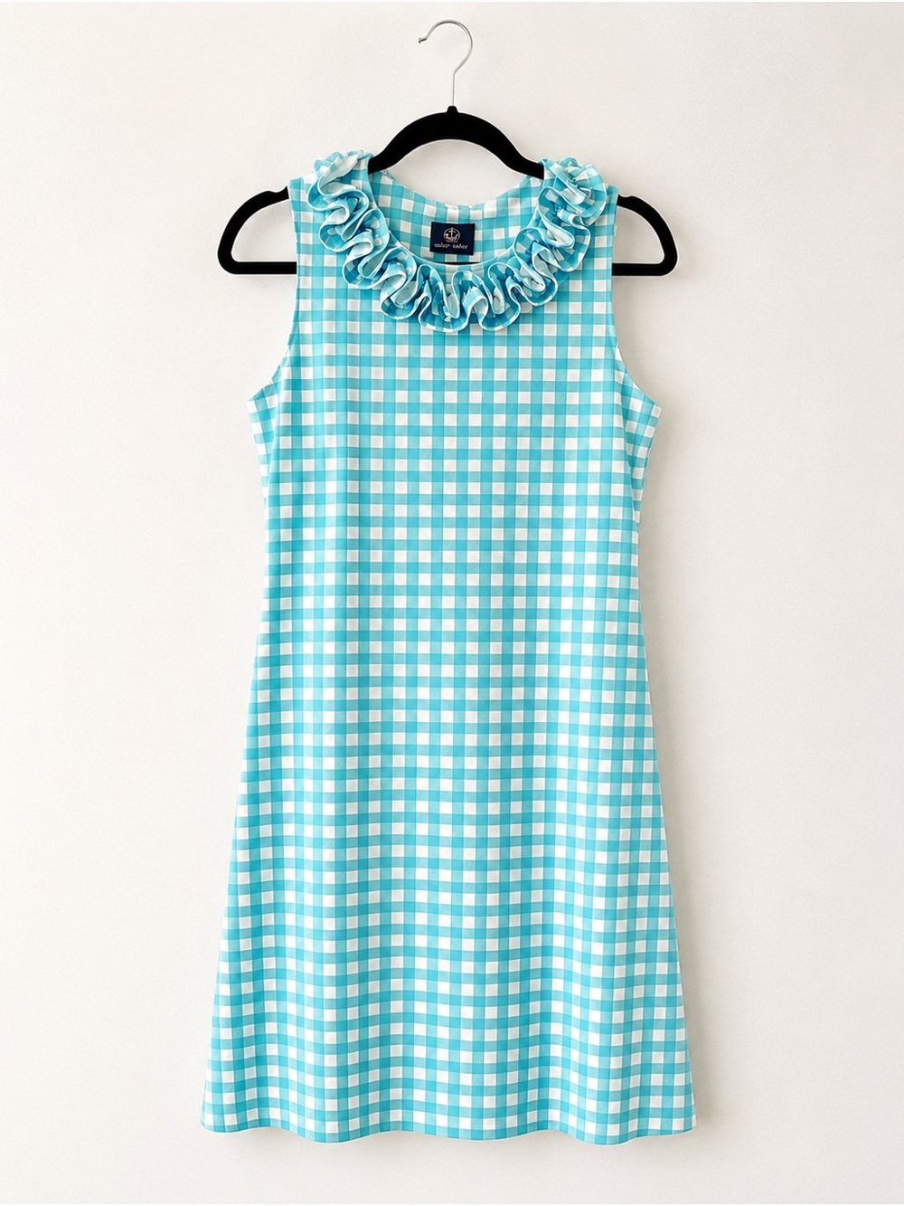 Sailor-Sailor Aqua Gingham Ruffle Dress Size Unknown
